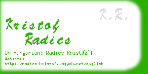kristof radics business card